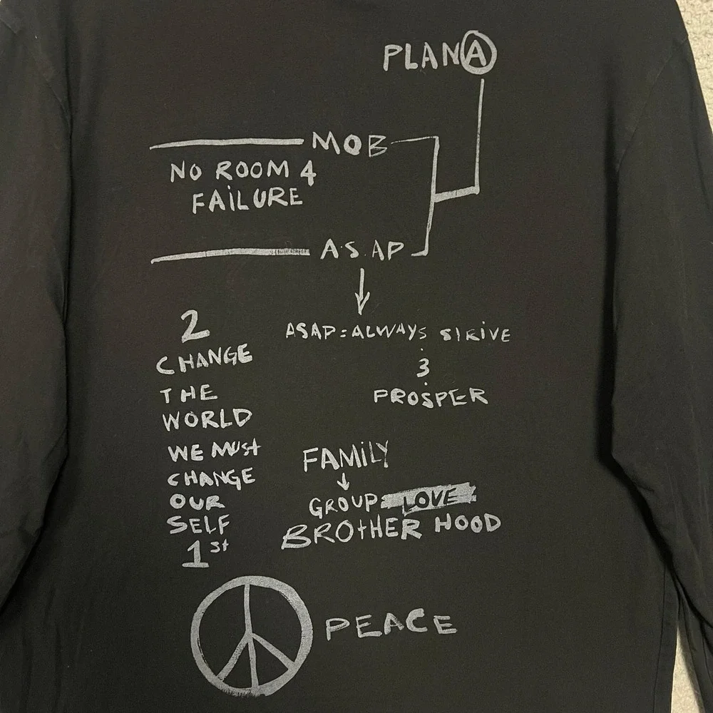 adidas x Trap Lord A$AP Ferg SAMPLE Shirt Mens Sz L Black‎ 2-Sided Skateboard